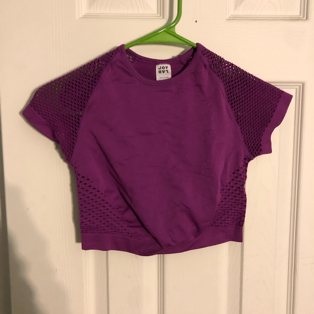 NWOT purple cropped work out top
